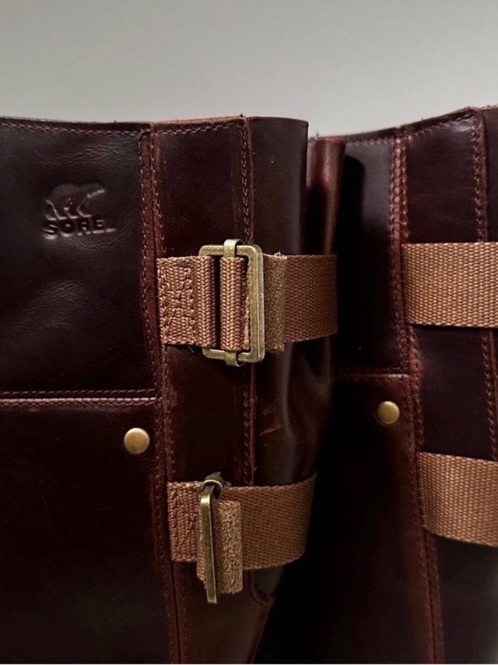 SOREL SLIMPACK TALL Women 6.5 Equestrian Riding Waterproof Nutmeg Brown Leather - Picture 7 of 9